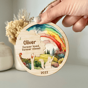 GeckoCustom Rainbow Bridge For Cat Lover Layer Wood Ornament Personalized Gift N304 889945