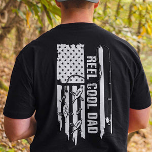 GeckoCustom Reel Cool Dad America Flag Back Fishing Shirt N304 888272