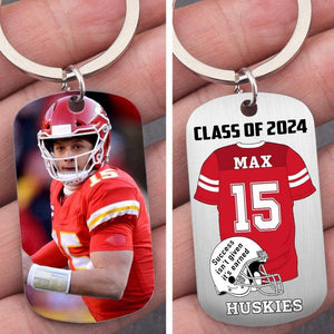 GeckoCustom Senior Class of 2023 Keychain, Graduation Keychain, Custom Photo Keyring, Football Keychain HN590