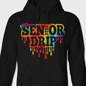 GeckoCustom Senior Drip Class of 2024 Graduation Shirt Pullover Hoodie / Black / S