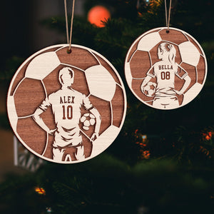 GeckoCustom Soccer Male and Female Layer Wood Ornament Personalized Gift HO82 893130