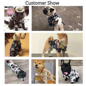 GeckoCustom Summer Dog Clothes Cool Beach Hawaiian Style Dog Cat Shirt