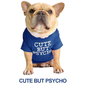 GeckoCustom Summer/Spring Dog Clothes Quality Breathable Pet Clothing Soft Letters Printed French Bulldog Clothes for Small Dogs T-shirt Navy Blue-B / S