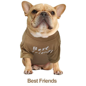 GeckoCustom Summer/Spring Dog Clothes Quality Breathable Pet Clothing Soft Letters Printed French Bulldog Clothes for Small Dogs T-shirt Khaki-C / S