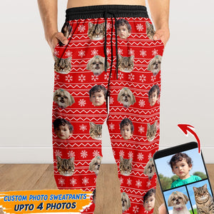 GeckoCustom Sweatpants Christmas Custom Photo Dog Cat For Men and Women N369 HN590