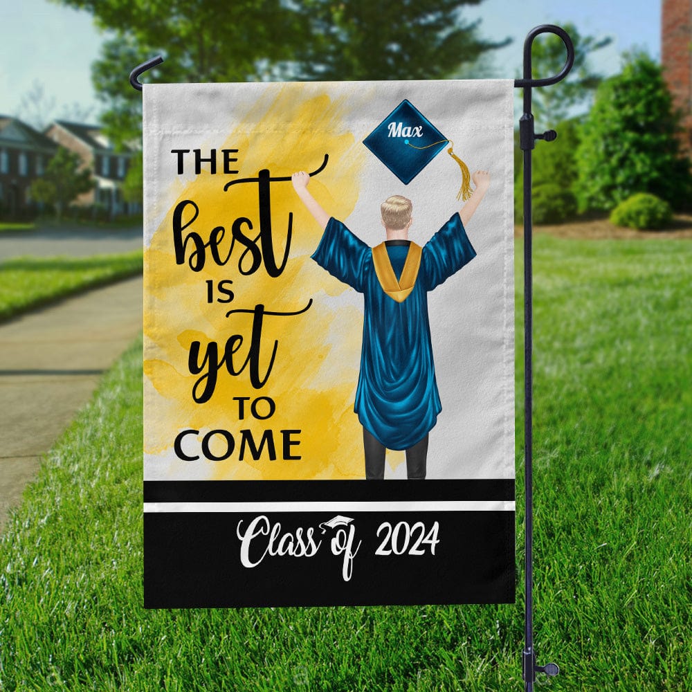 GeckoCustom The Best Is Yet To Come Class Of 2024 - Boy Version Flag, Senior Gift, Graduation Day HN590