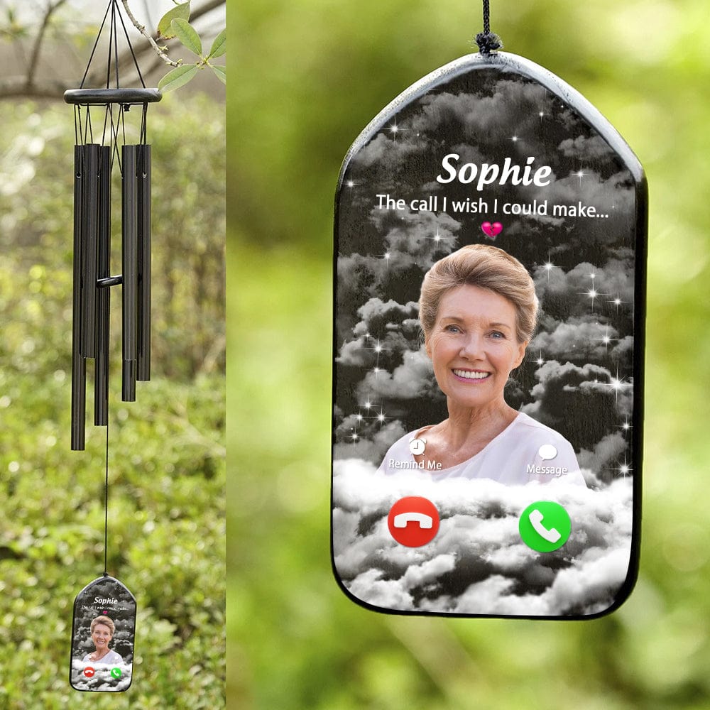 GeckoCustom The Call I Wish I Could Take Memorial Wind Chimes TH10 891437 Solid Black