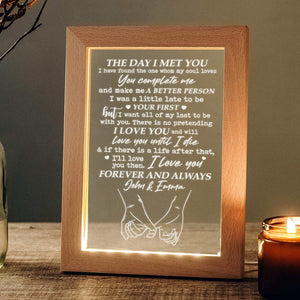 GeckoCustom The Day I Met You Couple Light Box Personalized Gift TA29 890239 5.91 x 8.27