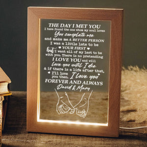 GeckoCustom The Day I Met You Couple Light Box Personalized Gift TA29 890239 5.91 x 8.27