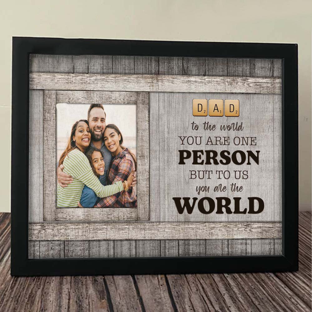 GeckoCustom To Us You Are The World Family Picture Frame Upload Photo, HN590 10"x8"