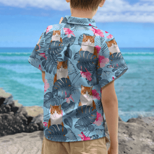 GeckoCustom Upload Cat Photo Boy's Hawaiian Shirt, N304 888401