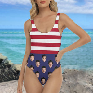 GeckoCustom Upload Face Photo With Flag Pattern Swimsuit TA29 889202