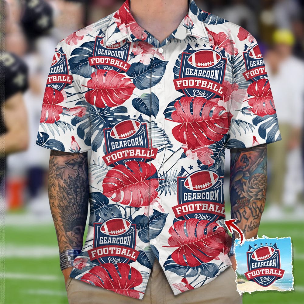 GeckoCustom Upload Favorite Team Logo Photo Football Hawaiian Shirt K228 888478