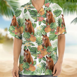 GeckoCustom Upload Horse Photo Hawaiian Shirt, 888388