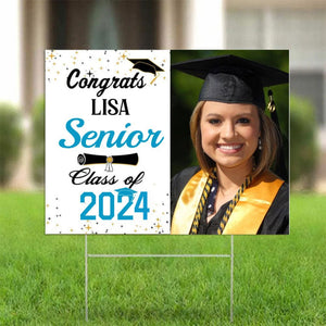 GeckoCustom Upload Image Yard Sign Graduation Day 2024, HN590