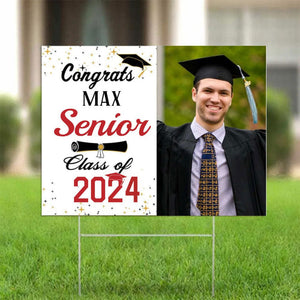 GeckoCustom Upload Image Yard Sign Graduation Day 2024, HN590