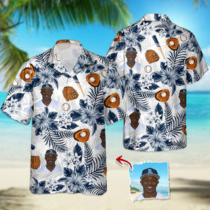 GeckoCustom Upload Photo Baseball Hawaiian Shirt, N304 888426