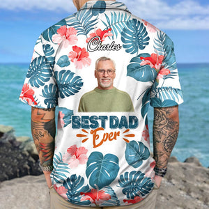 GeckoCustom Upload Photo Best Dad Ever Hawaii Shirt TA29 889378