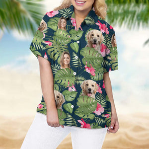 GeckoCustom Upload Photo Dog And Face Hawaiian Shirt, TA29 888379