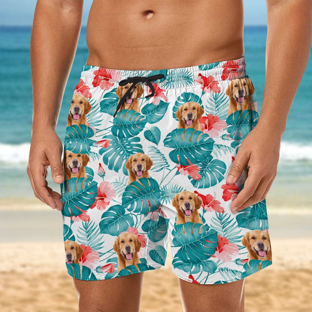 GeckoCustom Upload Photo Dog Men's Beach Short K228 888378 S