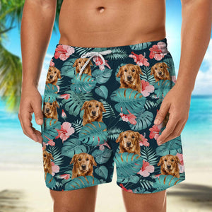 GeckoCustom Upload Photo Dog Men's Beach Short K228 888378