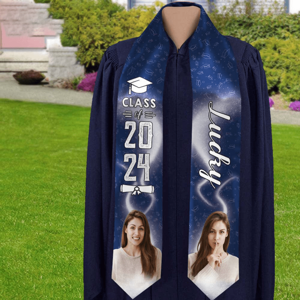 GeckoCustom Upload Photo Graduation Gift Stoles N304 6799 6x72 inch