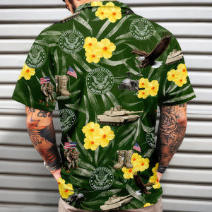 GeckoCustom Upload Photo logo Hawaiian Shirt, US Military N369 369963