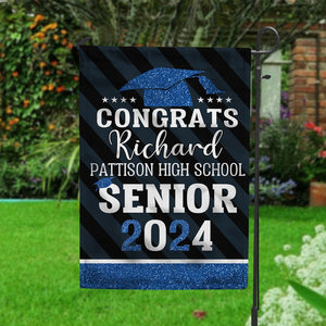 GeckoCustom Upload School Logo Class of 2024 Graduation Garden Flag N304 890278