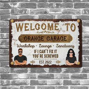 GeckoCustom Welcome To Garage Car Metal Sign T368 HN590