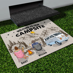 GeckoCustom Welcome To Our Campsite Camping Doormat K228 889639