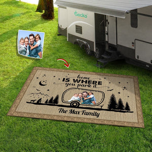 GeckoCustom Welcome To Our Campsite Upload Photo, Camping Patio Mat K228 888373