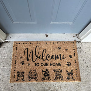 GeckoCustom Welcome To Our Home Dog Coir Doormat Personalized Gift TA29 889977