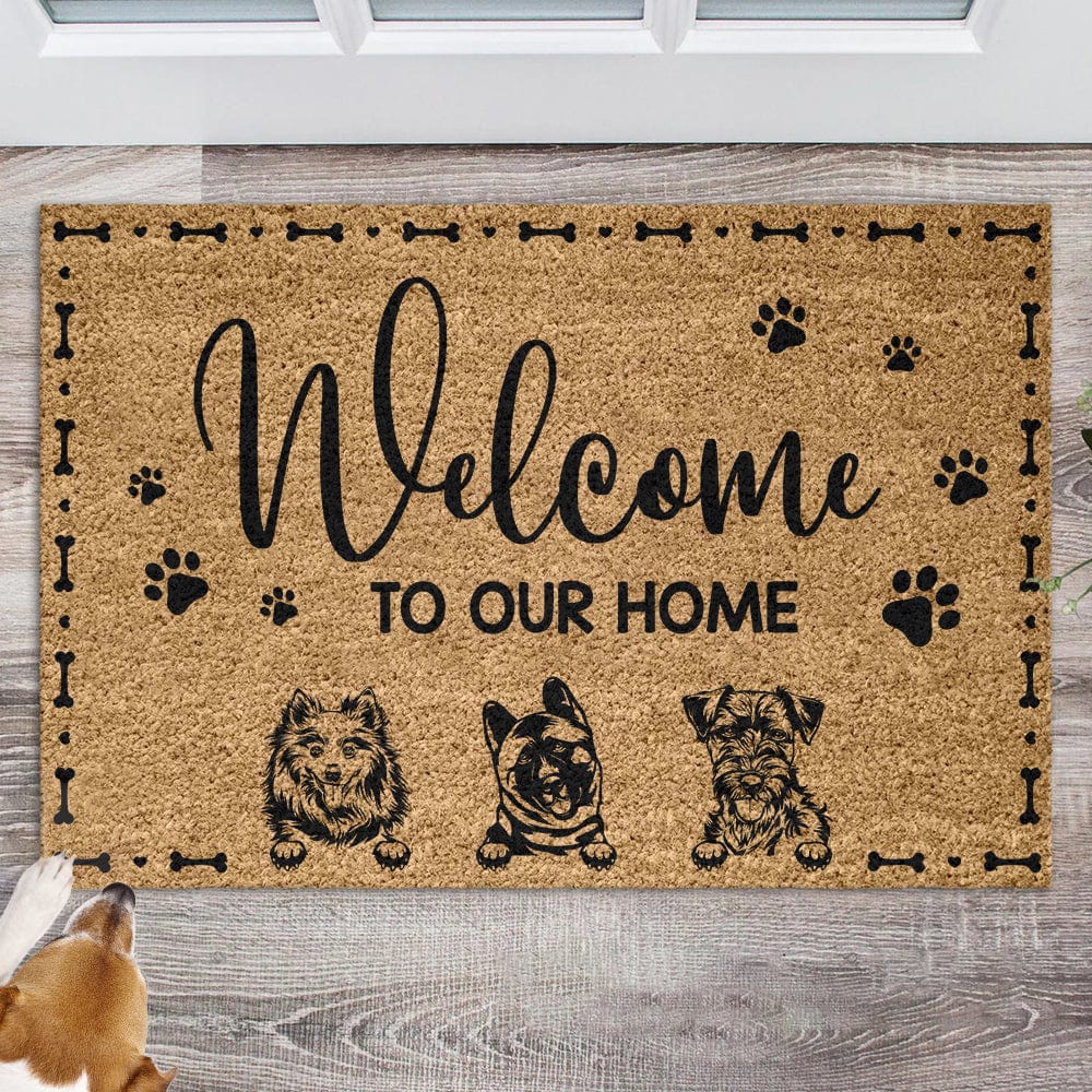 GeckoCustom Welcome To Our Home Dog Doormat Personalized Gift K228 889977