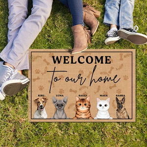 GeckoCustom Welcome To Our Home Doormat For Cat Lover Personalized Gift T368 889673