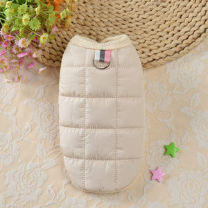 GeckoCustom Winter Warm Dog Coat Jacket Windproof Dog Clothes for Small Dogs Padded Clothing Chihuahua Clothes Pet Supplies Beige / XS