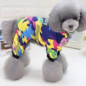 GeckoCustom Winter Warm Dog Windproof Coat black print / S