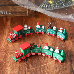 GeckoCustom Wooden Train Christmas Ornament Merry Christmas Decoration For Home Table 2023 Xmas Gifts Noel Natal Navidad Happy New Year 2022