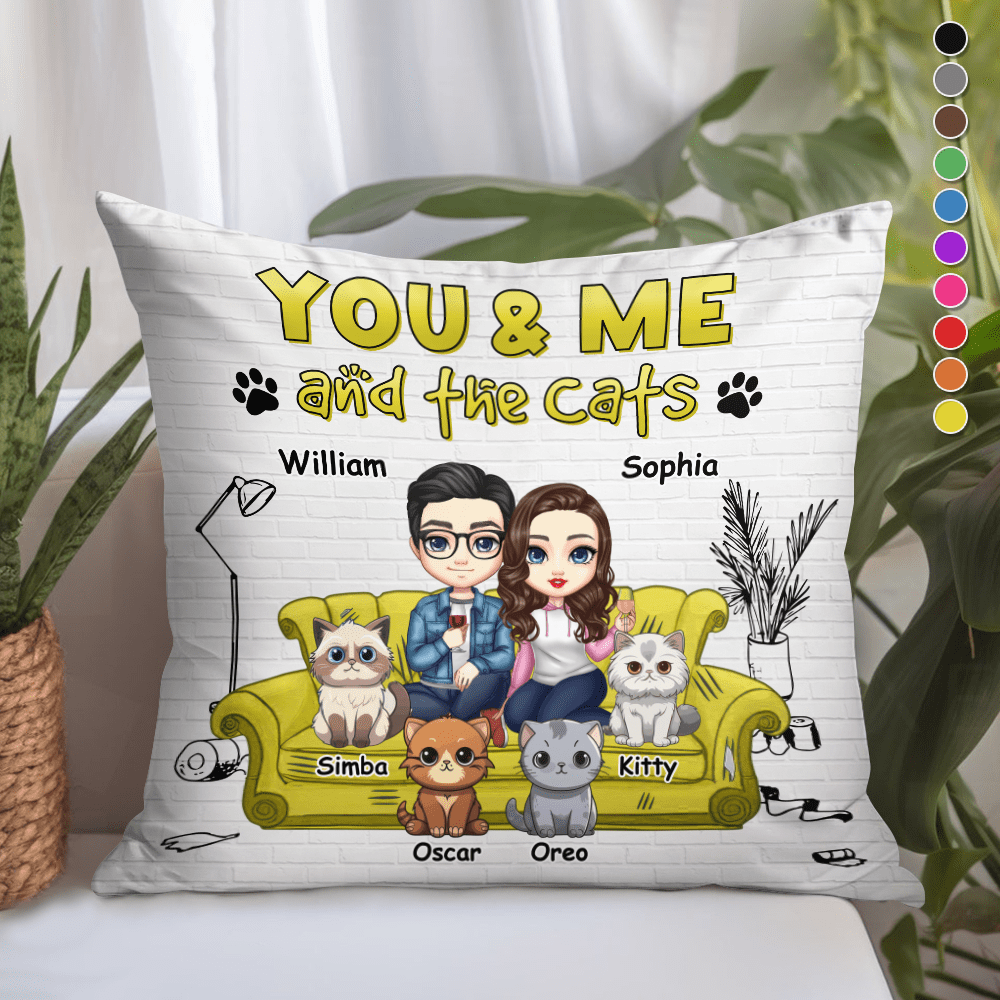 GeckoCustom You And Me And The Cats Dogs For Pet Lovers Couple Pillow Personalized Gift TA29 890196