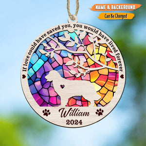 GeckoCustom You Left Paw Prints On My Heart Dog Memorial Suncatcher Personalized Gift TA29 889689