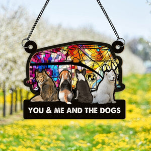 GeckoCustom You & Me And The Dog Camping Suncatcher Ornament Personalized Gift TH10 891551 3.5" / 1pc