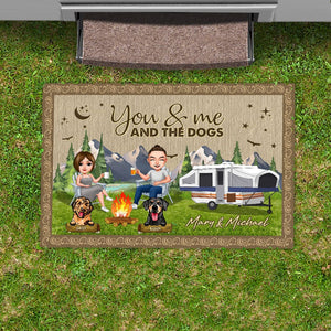 GeckoCustom You & Me And The Dogs Husband Wife Family - Couple Gift Camping Dog Doormat K228 HN590