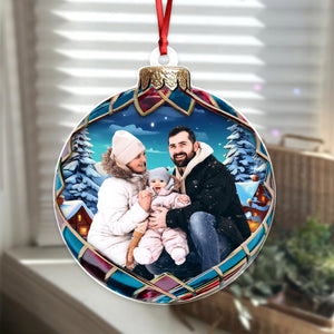 Custom Photo Good Cheer Is Found With Family Christmas Acrylic Ornament TH10 892017