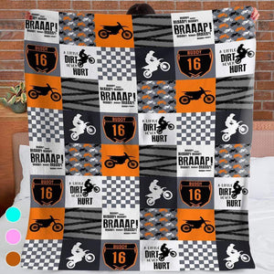 GeckoCustom A Little Dirt Never Hurt Motocross, Braaap Blanket HN590