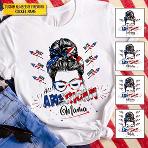 GeckoCustom All Amerrica Mama Family Shirt, HN590