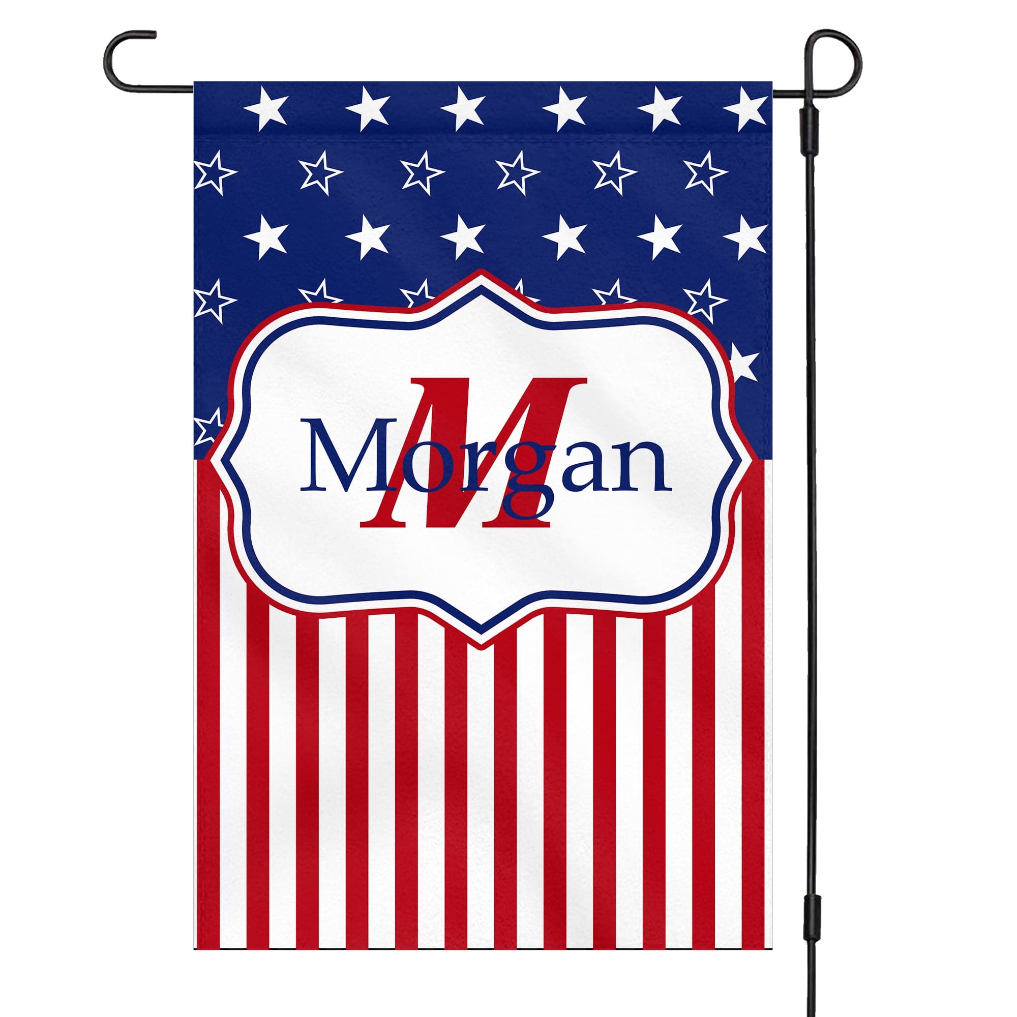 GeckoCustom American Flag 4th Of July Custom Family Name Garden Flag H339 12"x18"