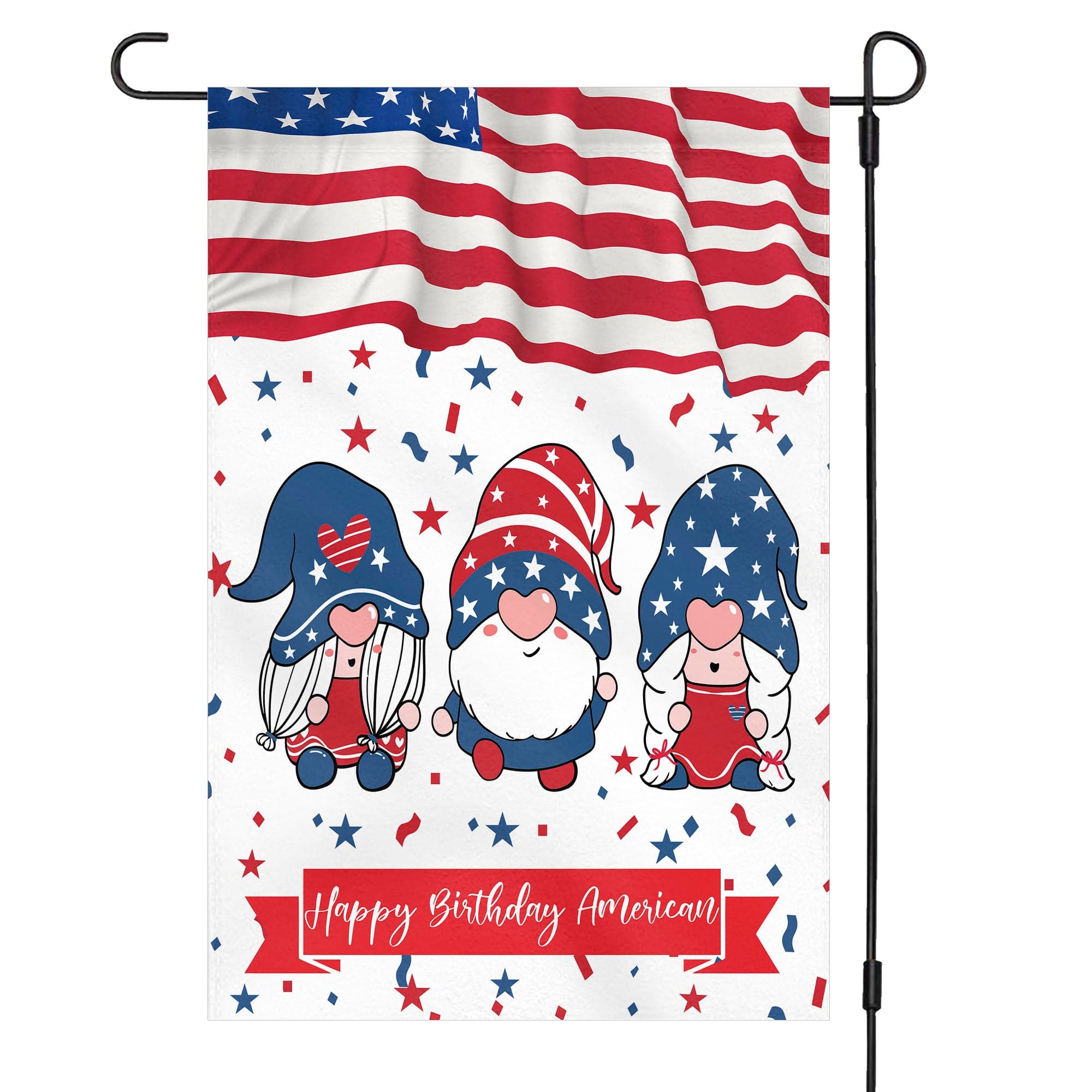 GeckoCustom American Garden Flag 4th Of July Personalized Custom Garden Flag H388 12"x18"