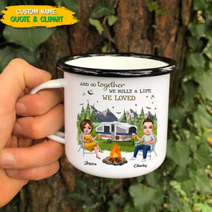 GeckoCustom And So Together We Built A Life We Loved Camping Campfire Mug T286 HN590 12oz