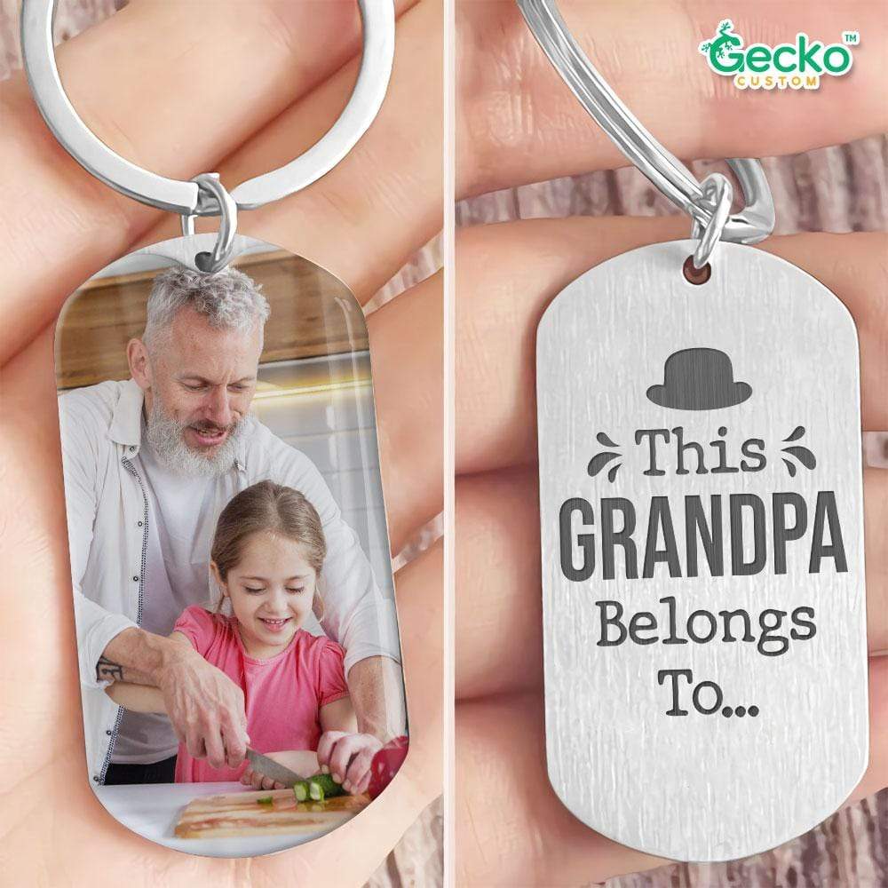 GeckoCustom Belongs To... Grandpa Family Metal Keychain HN590 No Gift box