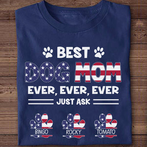 GeckoCustom Best American Dog Mom Ever Personalized Custom Dog Shirt C384 Basic Tee / Black / S