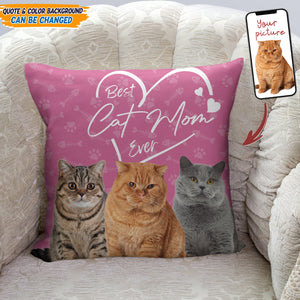 GeckoCustom Best Cat Mom Ever Cat Pillow N304 HN590